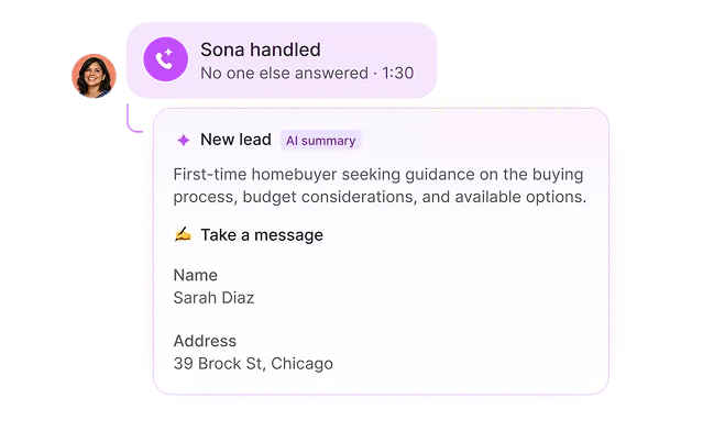 AI receptionist interface