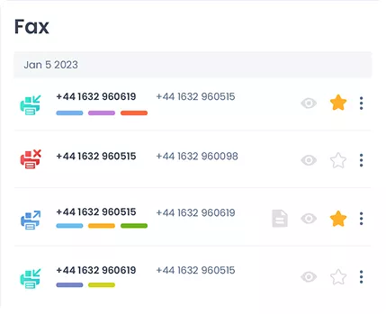 Online fax interface