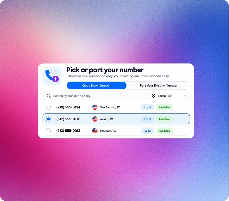 Pick or port your number